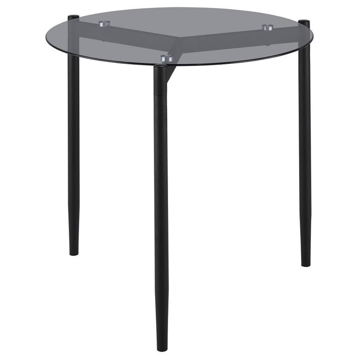 Coaster Furniture Rosalie - Round Smoked Glass Top End Table - Sandy Black