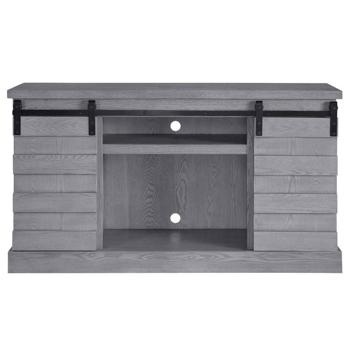 Amrita - TV Stand With Fireplace - Gray Oak