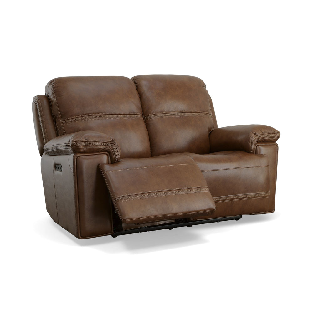 Fenwick Power Reclining Loveseat With Power Headrests Cognac