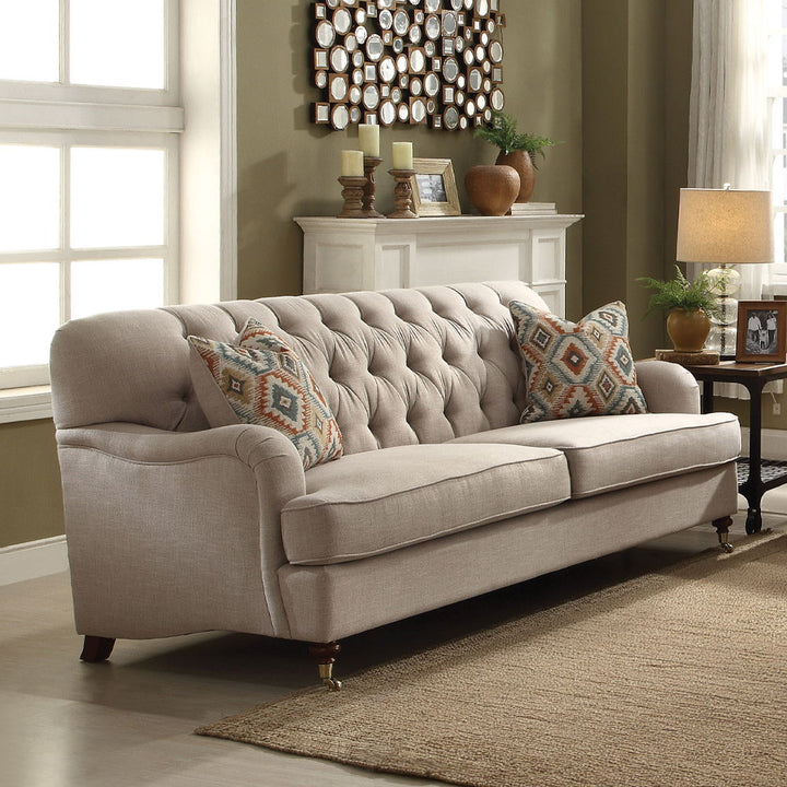 Alianza - Sofa With 2 Pillows - Beige Fabric