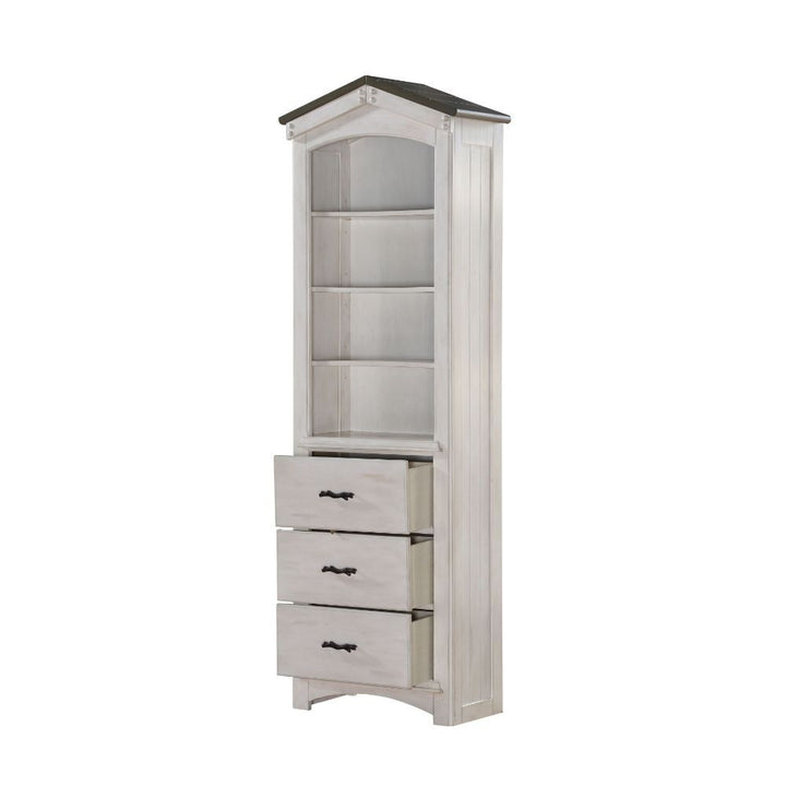 Tree House - Bookcase Cabinet - Weathered White & Washed Gray
