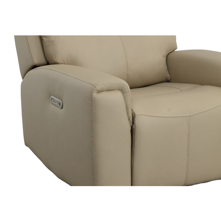 Jarvis Leather Power Recliner with Power Headrest in Parchment