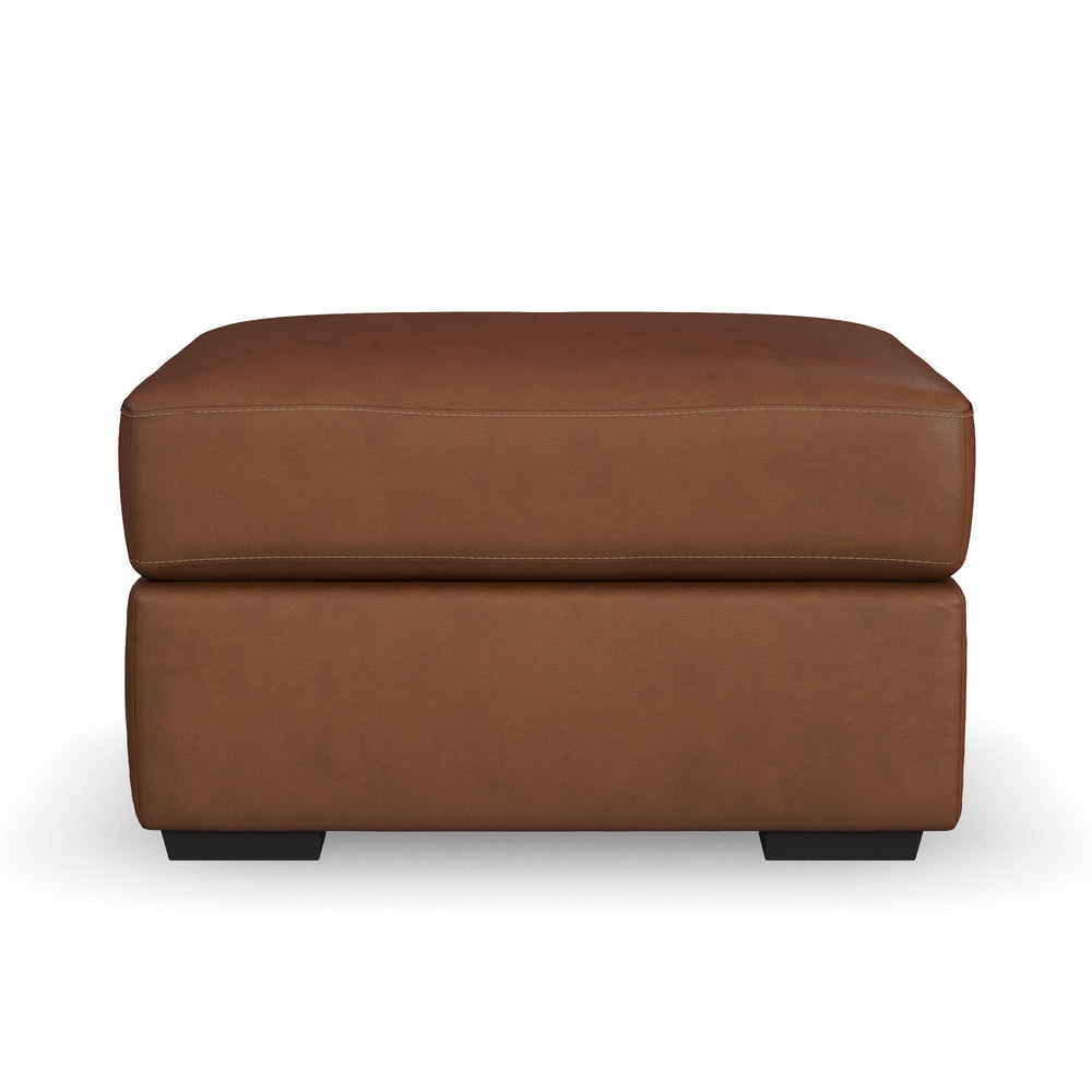 Henry Leather Ottoman in Caramel