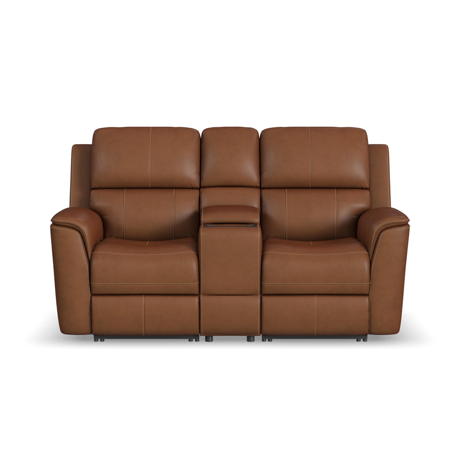 Flexsteel 1041-64PH-94672 Henry  Power Reclining Loveseat With Console & Power Headrests & Lumbar  Caramel