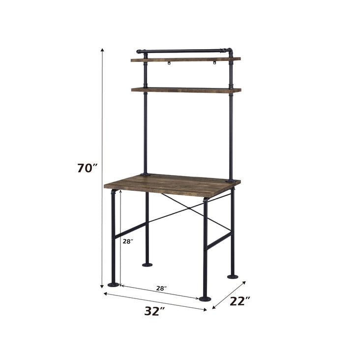 Ensata - Writing Desk - Rustic Oak & Black