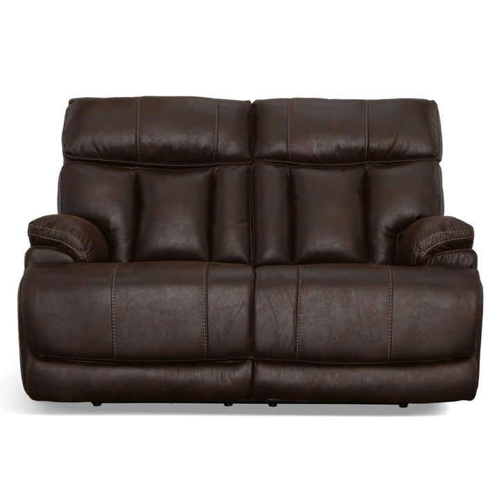 Clive Fabric Power Reclining Loveseat with Power Headrests &amp; Lumbar in Clove