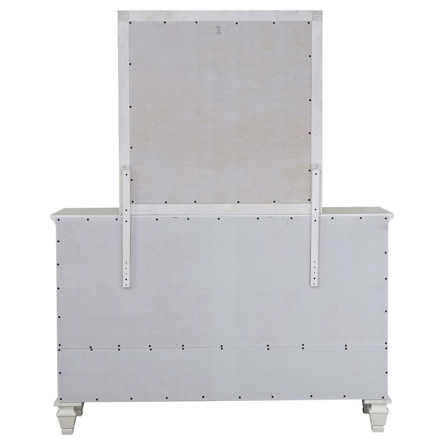 Sandy Beach - 11-Drawer Dresser With Mirror - Cream White