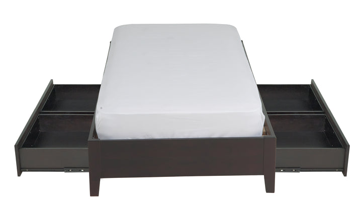 Modus Furniture Sp23D4 Simple Wood Storage Bed In Espresso