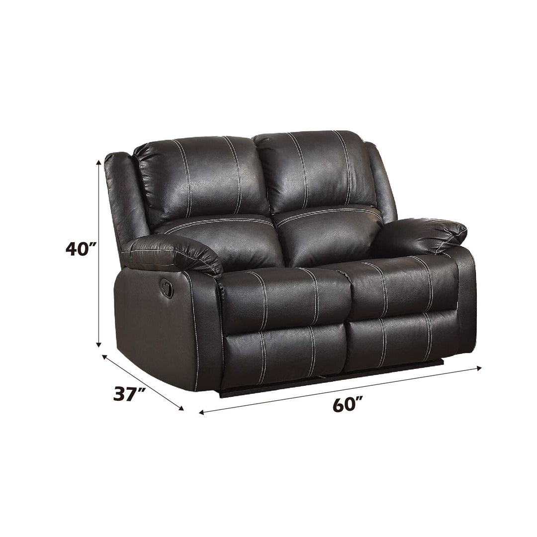 Zuriel - Synthetic Leather Recliner Loveseat - Black