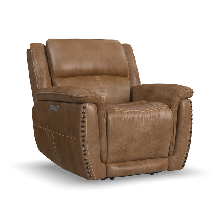 Beau Fabric Power Recliner with Power Headrest in Silt