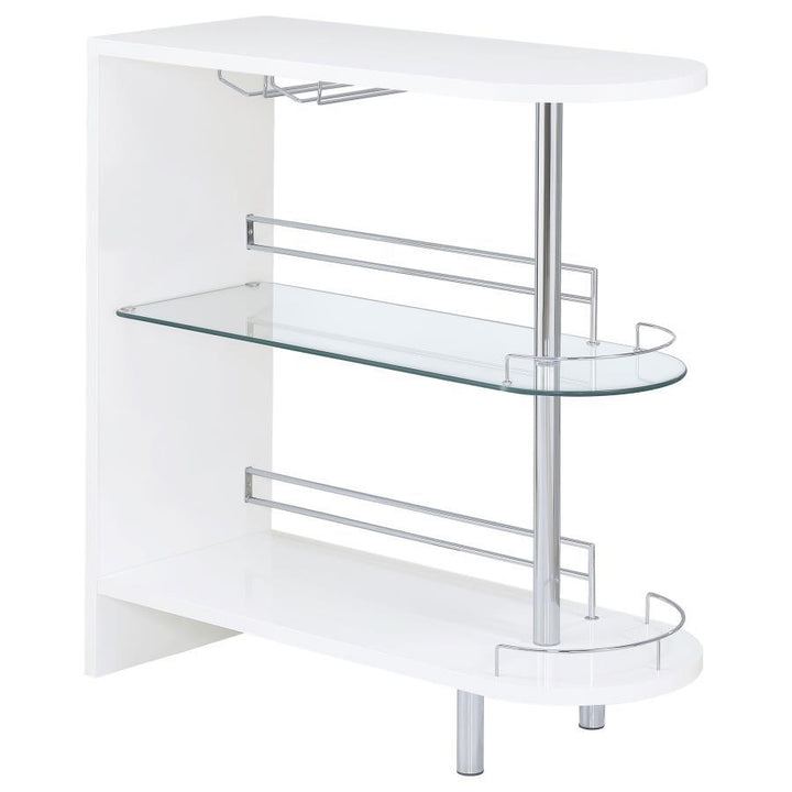 Coaster Furniture Adolfo - Rectangular 2-Tier Home Bar Table - White High Gloss
