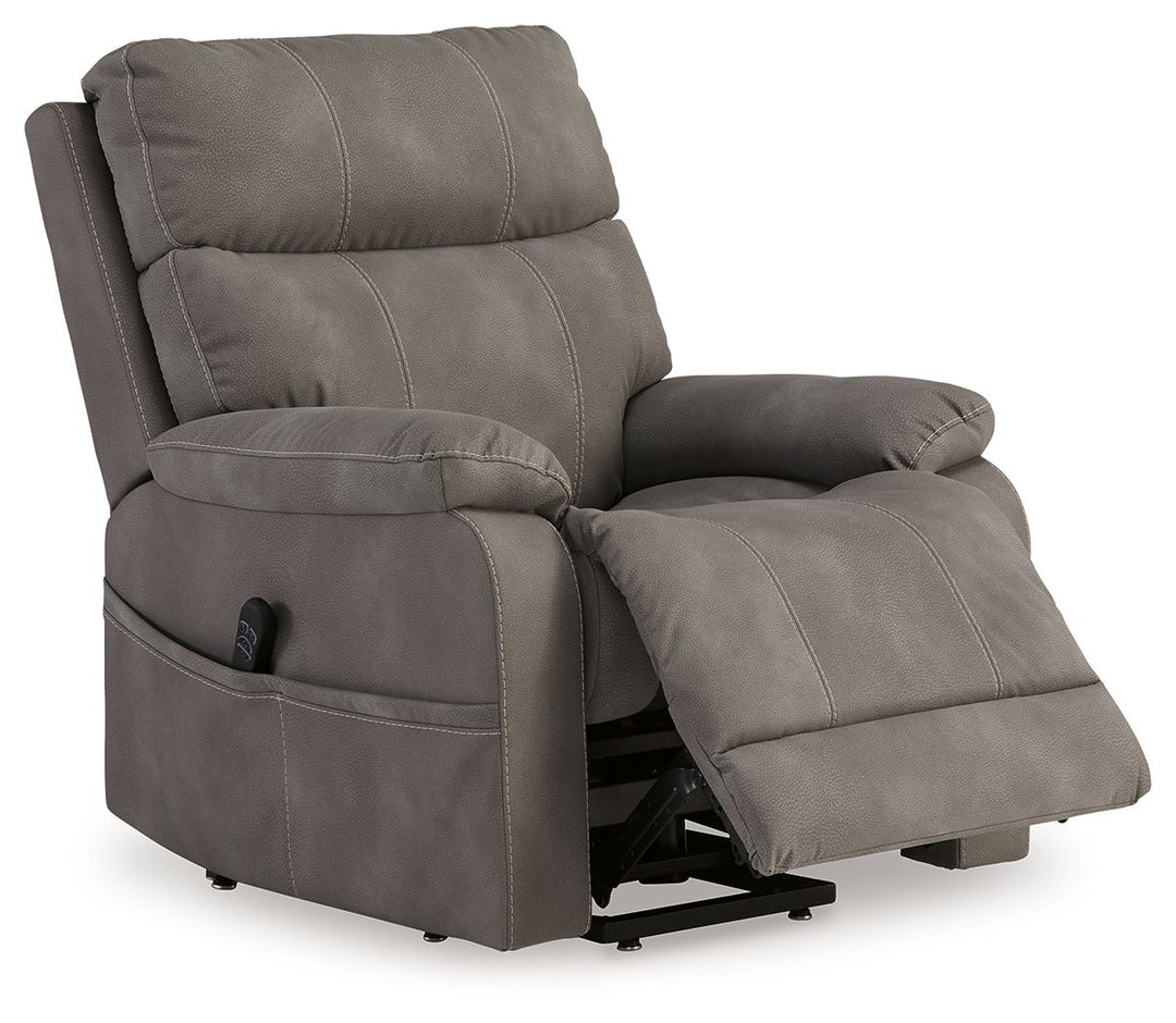 Next-Gen Durapella Power Lift Recliner with Dual Motors & Faux Leather Upholstery - Gray