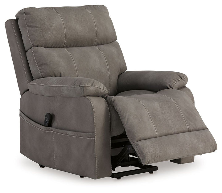 Next-Gen Durapella Power Lift Recliner with Dual Motors & Faux Leather Upholstery - Gray