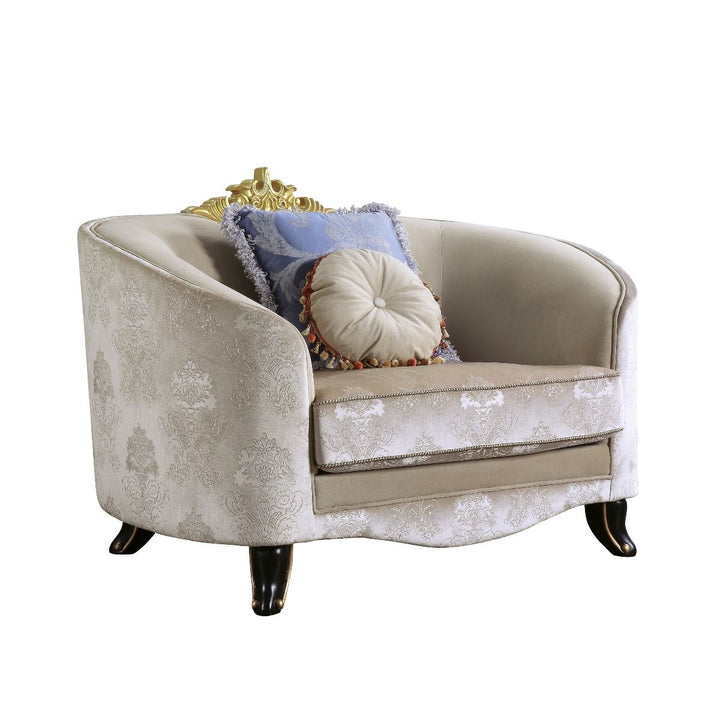 ACME Furniture Sheridan Chair With 2 Pillows Cream Fabric