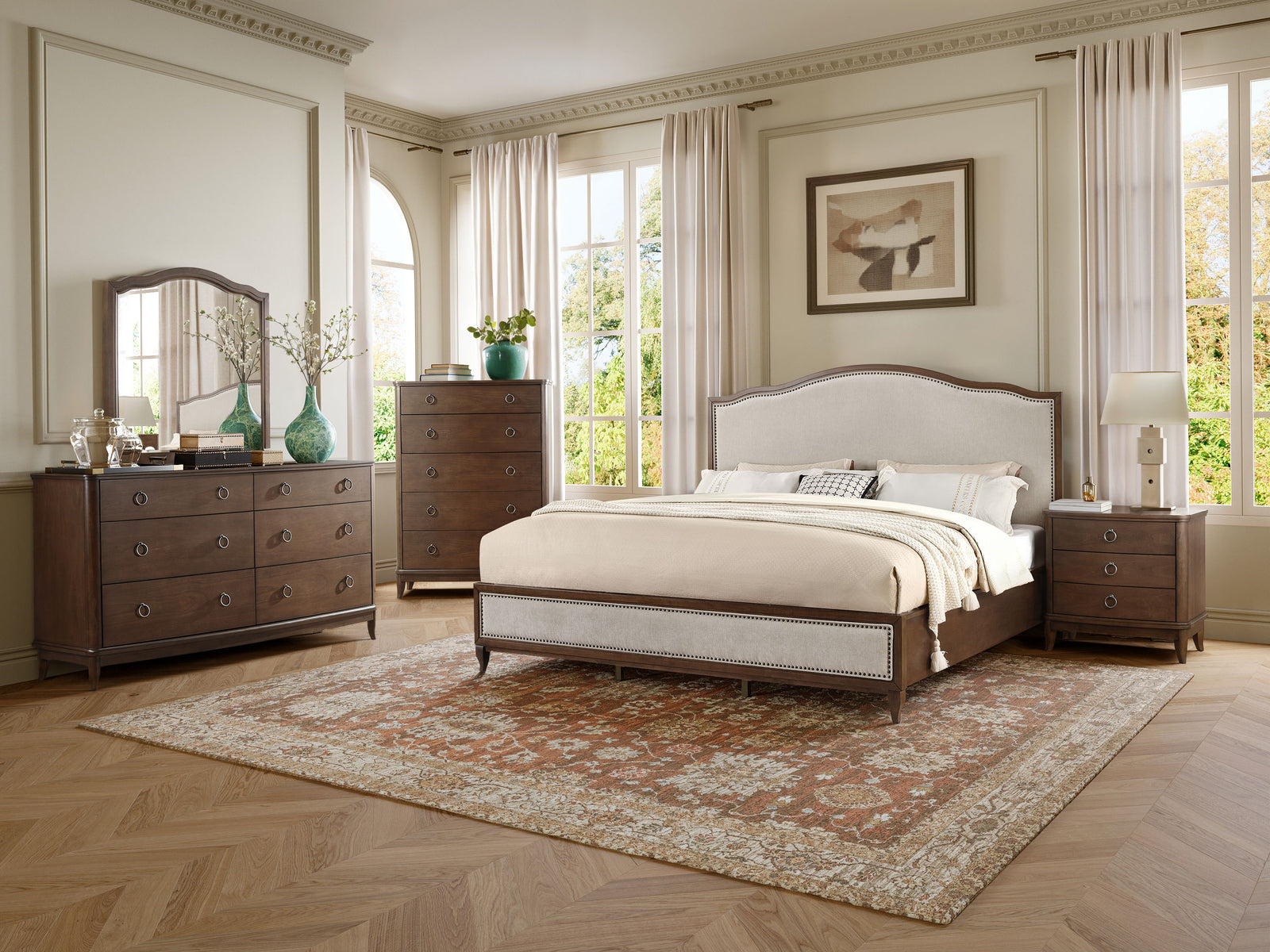 flexsteel-w1042-90k-bellevue-king-upholstered-bed-whiskey-brown