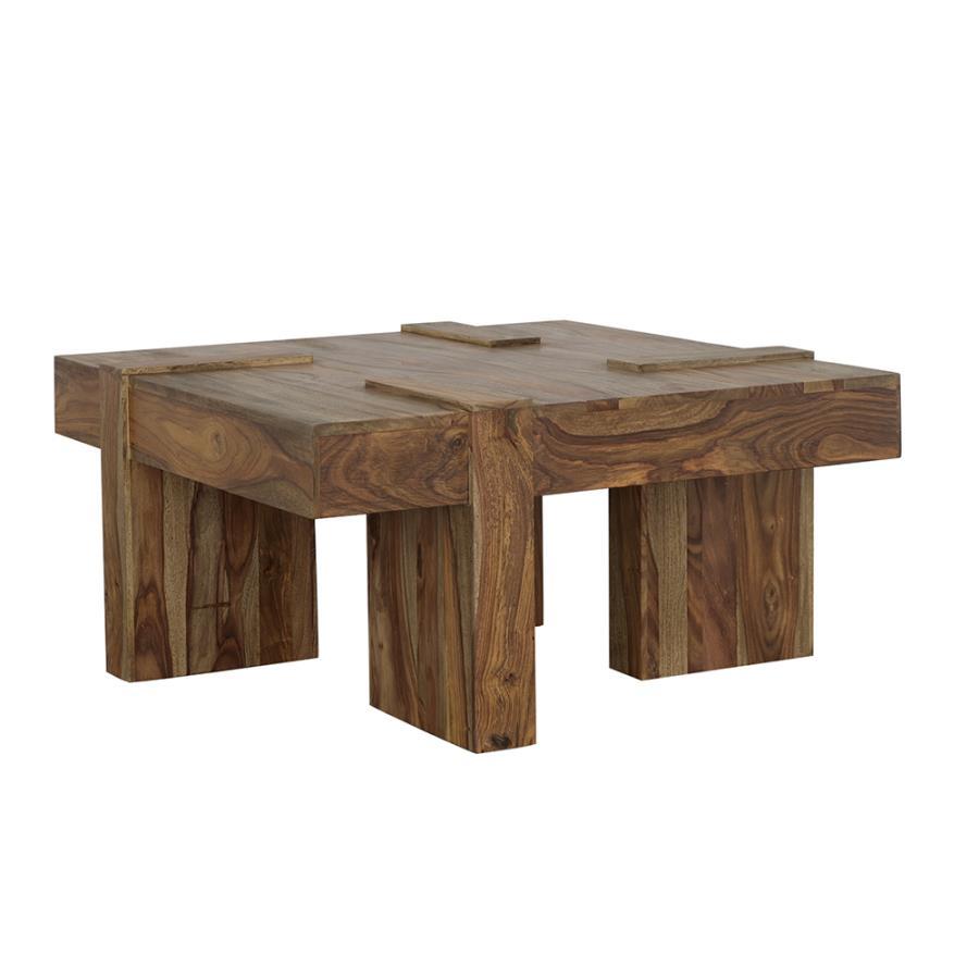 Coaster Furniture Samira - Square Solid Wood Coffee Table - Natural Sheesham