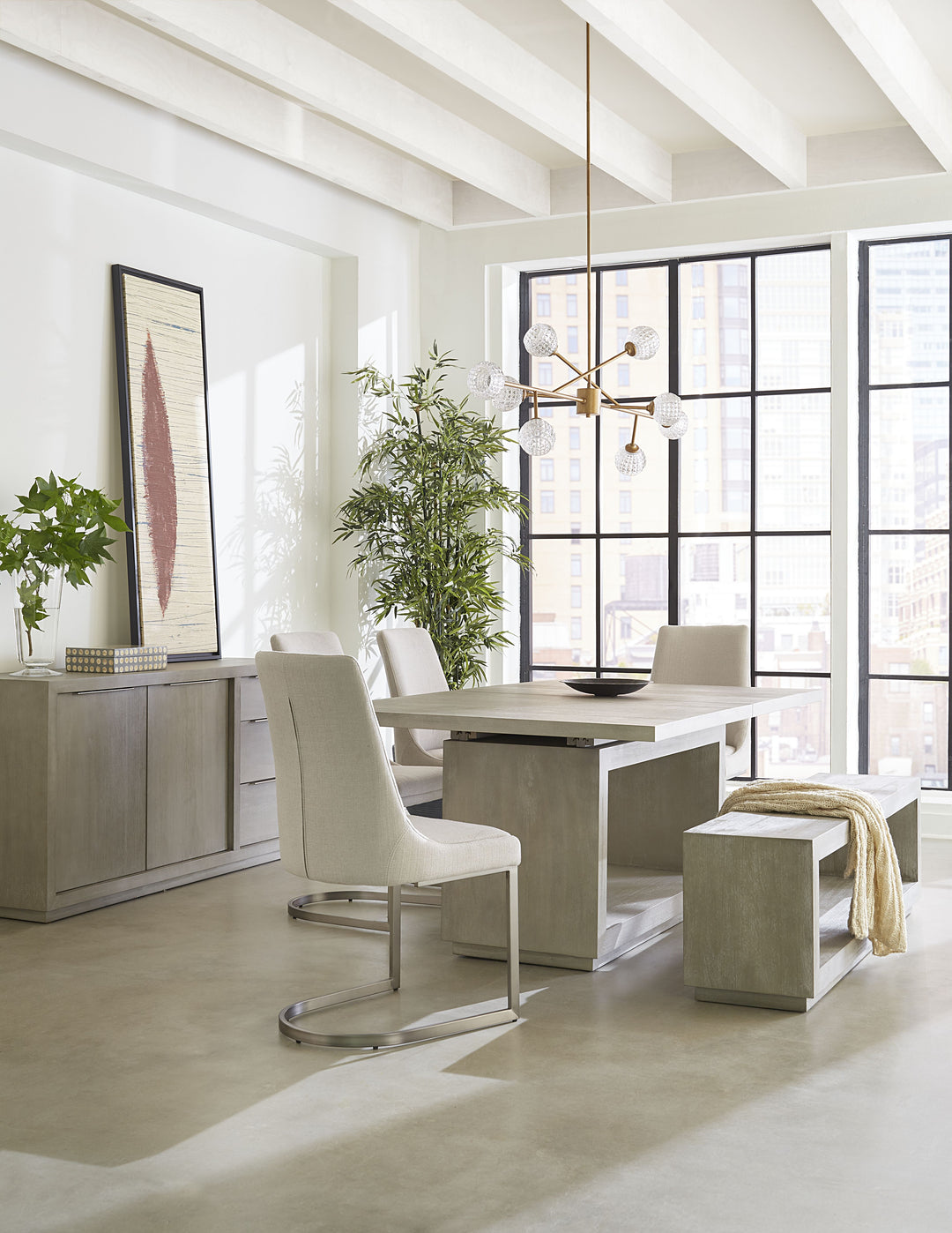 Modus Furniture Azbx65 Oxford Bench In Mineral