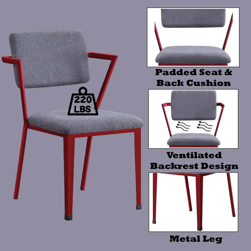 Cargo - Office Chair - Gray Fabric & Red