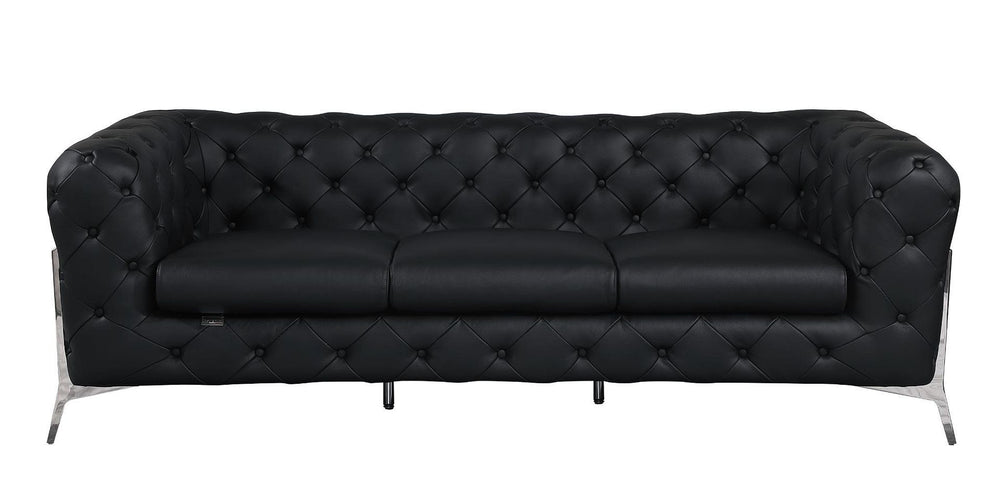 DivanItalia 970 Sofa in Top-Grain Italian Leather - Black