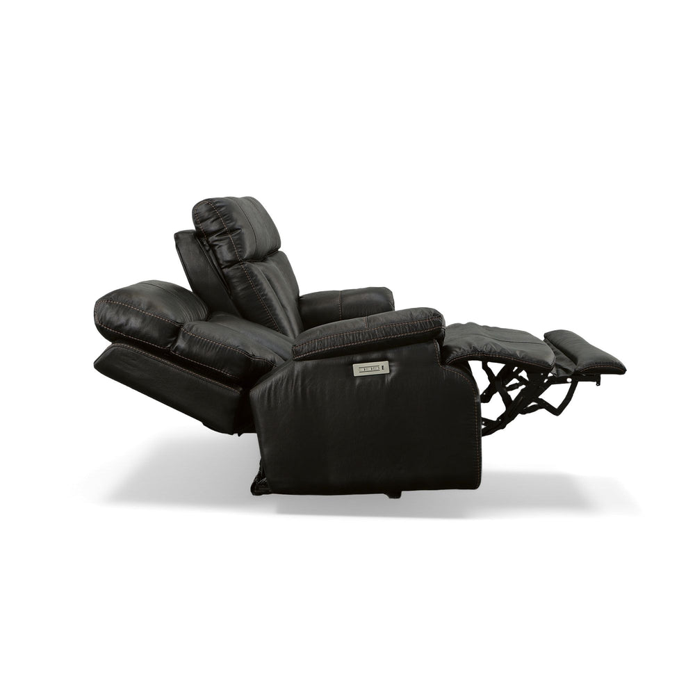 Clive Fabric Power Reclining Sofa with Power Headrests & Lumbar in Peppercorn