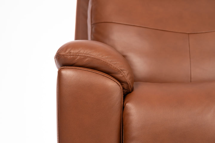 Refined Power Swivel Gliding Recliner With Power Headrest &amp; Lumbar Hickory