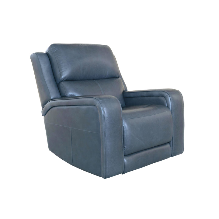 Oasis Leather Power Recliner with Power Headrest, Lumbar, Heat &amp; Massage in Storm