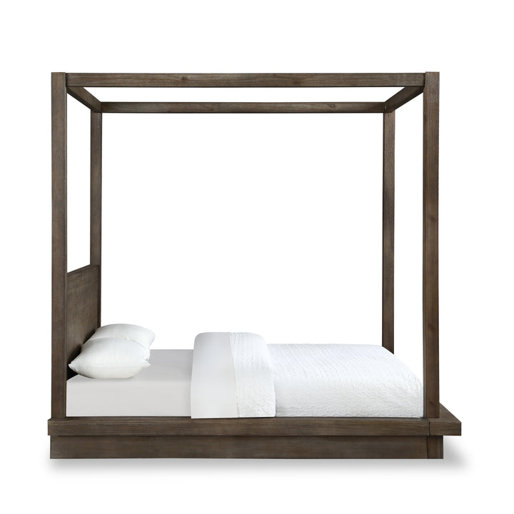 Modus Furniture 8D64F5 Melbourne Wood Canopy Bed In Dark Pine
