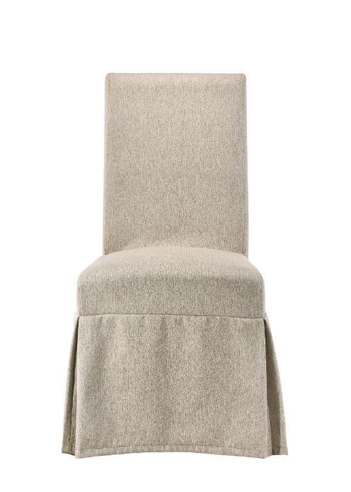 Faustine - 40" Side Chair Set of 2) - Tan Fabric & Salvaged Light Oak