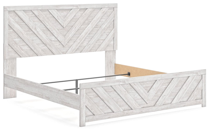 Cayboni - King Panel Bed - Whitewash by Ashley Furniture product image