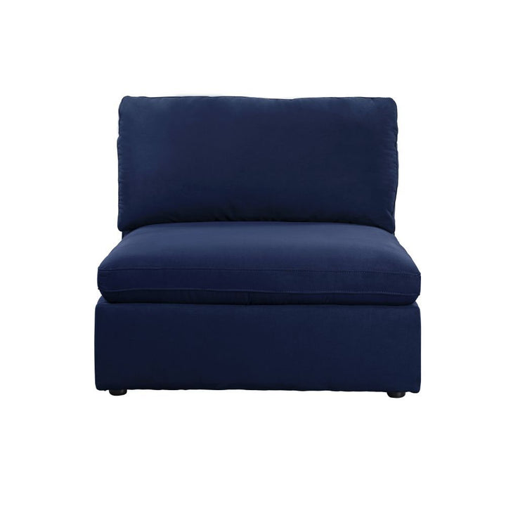 Crosby - Modular Armless Chair - Blue Fabric