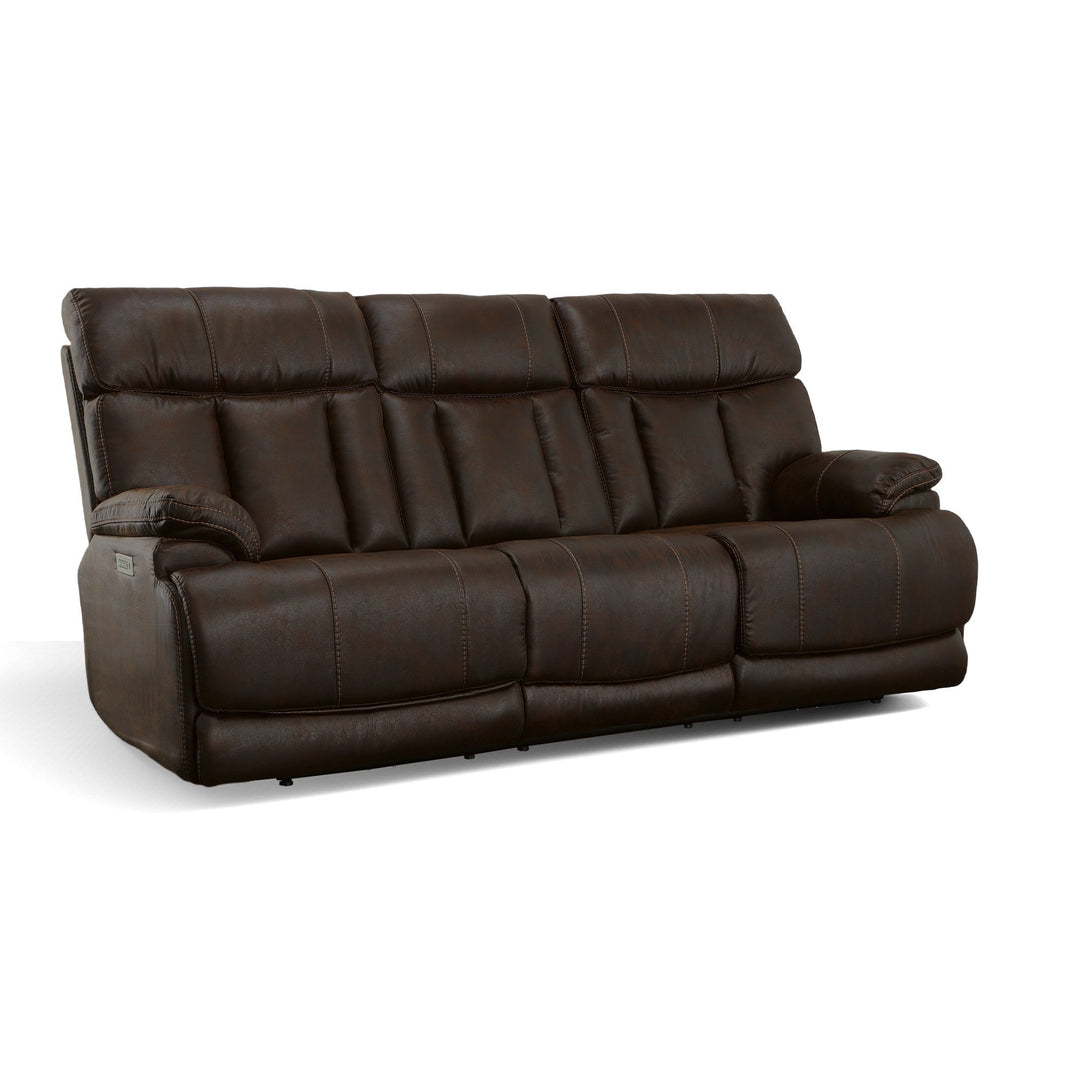 Flexsteel 1594-62PH-37470 Clive  Power Reclining Sofa With Power Headrests & Lumbar  Clove