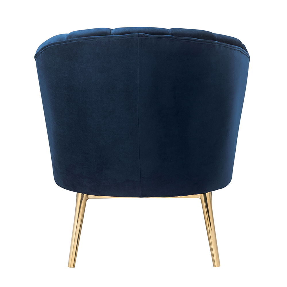 Colla - Accent Chair - Midnight Blue Velvet & Gold