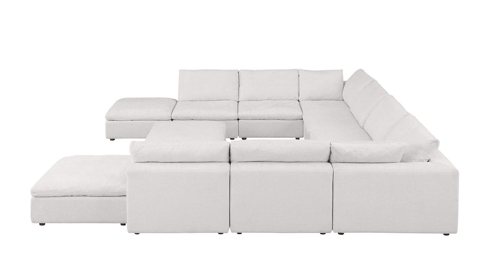 DivanItalia 1100 Top-Grain Italian Leather 11-Piece Sectional with Chaise - Light Gray