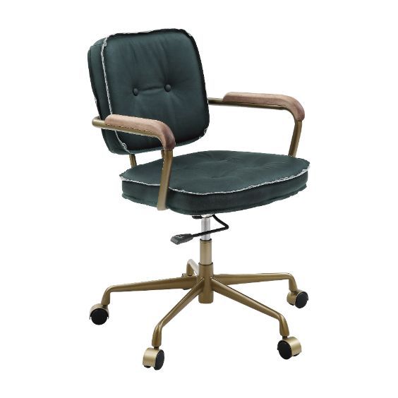 ACME Furniture Siecross Office Chair Emerald Greentop Grain Leather