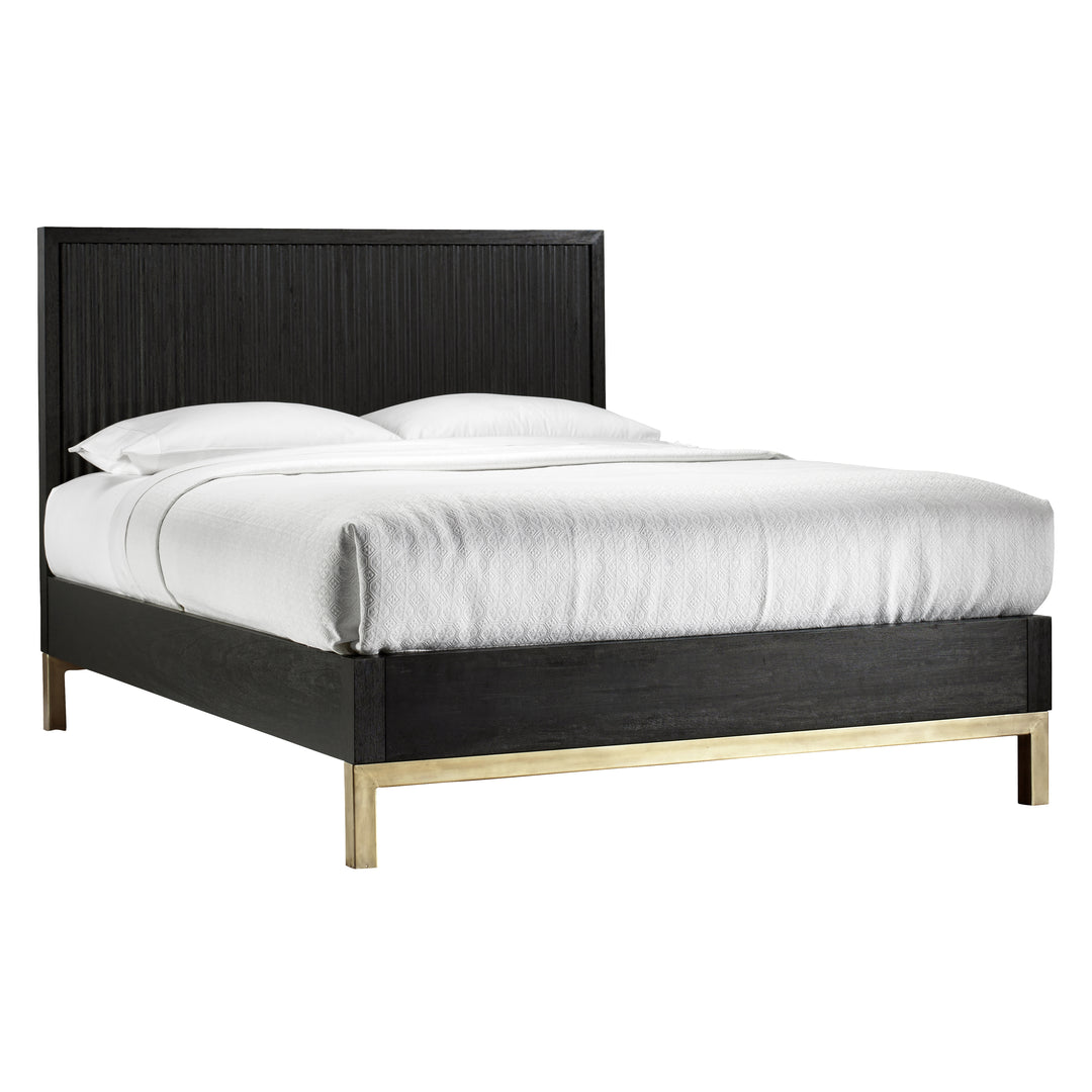 Modus Furniture 8Zu5P4 Kentfield Solid Wood Platform Bed In Black Drifted Oak