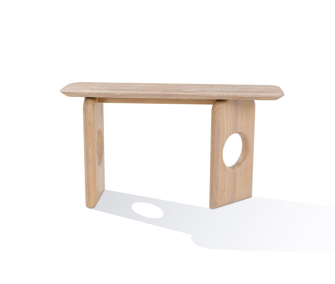 Osaka - Modern Faux Marble + Natural Ash Console Table