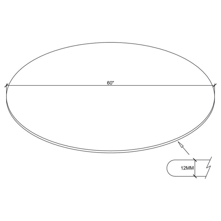 60" 12mm Round Clear Tempered Glass Top - Clear Table Tops modern furniture Contempo Furniture