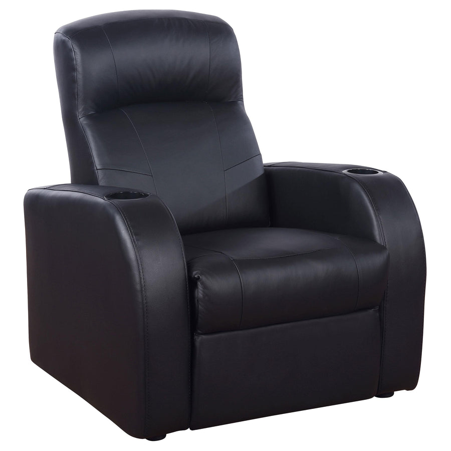 Coaster Furniture 600001 Cyrus Upholstered Track Arm Recliner Black