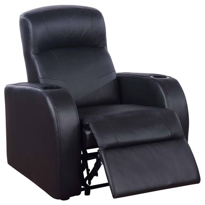 Coaster Furniture 600001 Cyrus Upholstered Track Arm Recliner Black