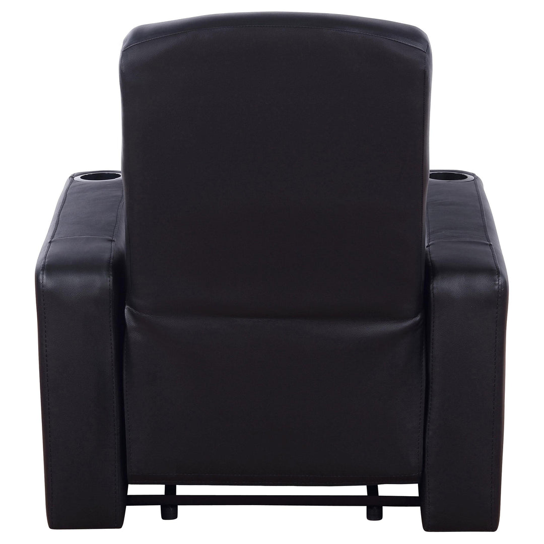 Coaster Furniture 600001 Cyrus Upholstered Track Arm Recliner Black