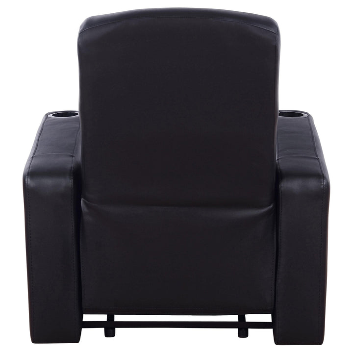 Coaster Furniture 600001 Cyrus Upholstered Track Arm Recliner Black