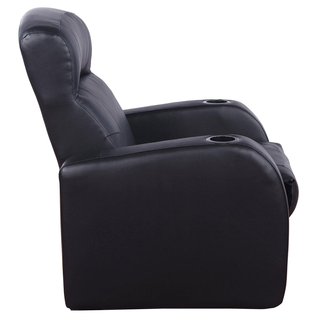 Coaster Furniture 600001 Cyrus Upholstered Track Arm Recliner Black