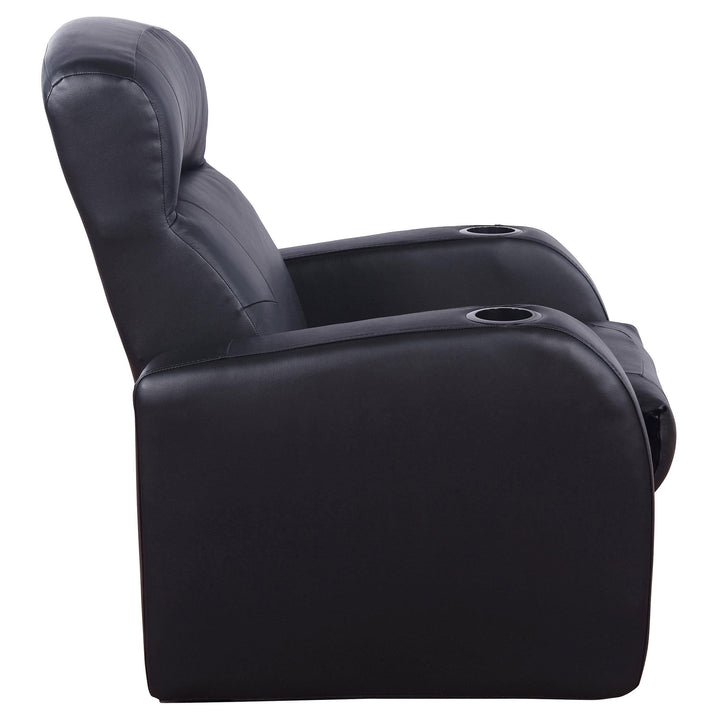 Coaster Furniture 600001 Cyrus Upholstered Track Arm Recliner Black