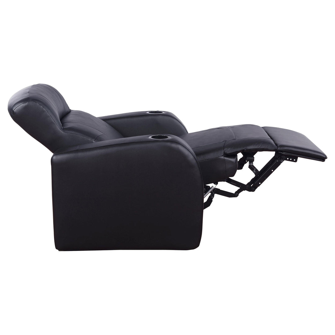 Coaster Furniture 600001 Cyrus Upholstered Track Arm Recliner Black