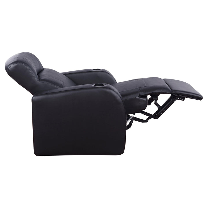 Coaster Furniture 600001 Cyrus Upholstered Track Arm Recliner Black