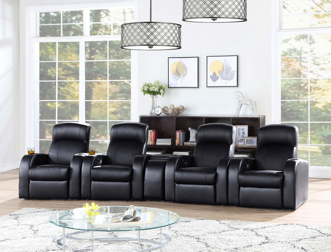 Coaster Furniture 600001 Cyrus Upholstered Track Arm Recliner Black