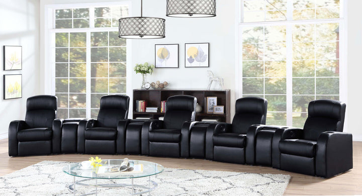 Coaster Furniture 600001 Cyrus Upholstered Track Arm Recliner Black