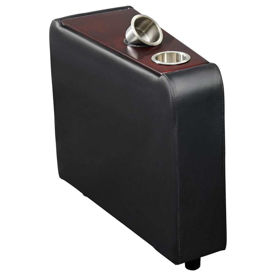 Coaster Furniture 600182 Toohey Upholstered Home Theater Storage Wedge Console Black