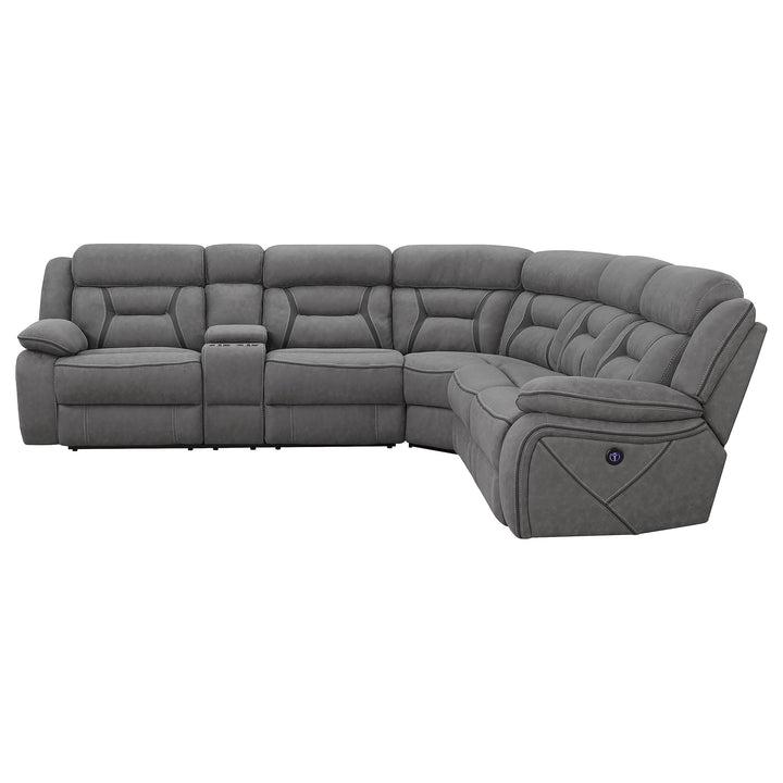 Coaster Furniture 600370 Higgins Upholstered Power Reclining Sectional Sofa Grey