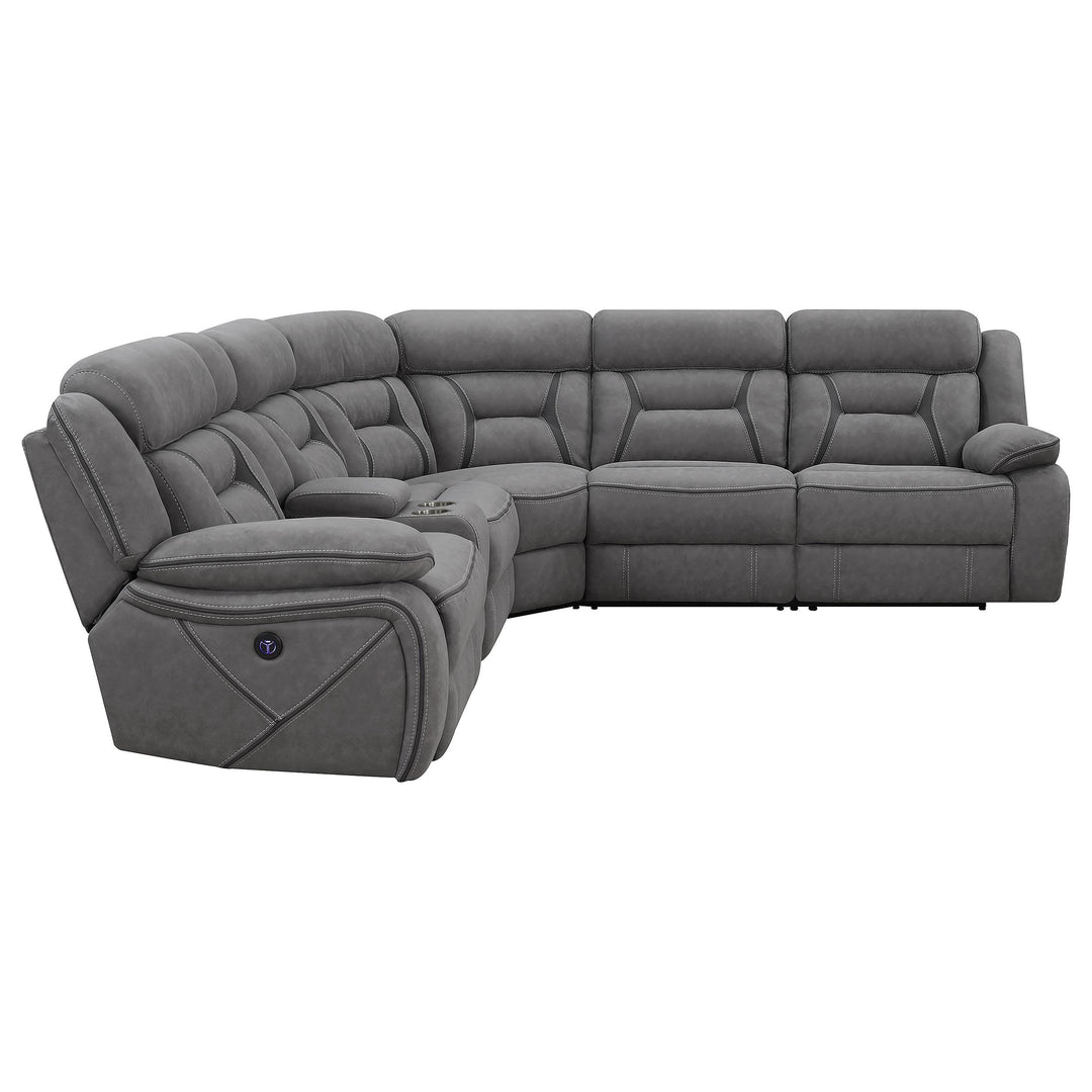 Coaster Furniture 600370 Higgins Upholstered Power Reclining Sectional Sofa Grey